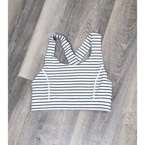 Glyder Black Stripe Full Force Sports Bra Women's XS Workout Activewear Athletic